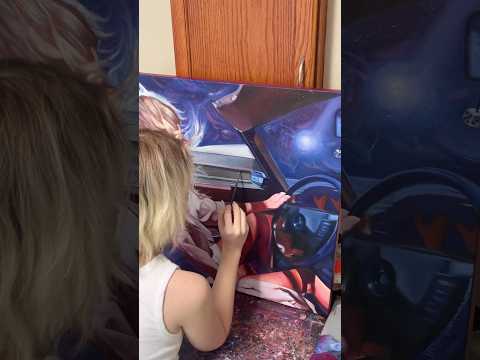 adding the final touches to my odessa inspired painting ⚡️💙#artist #oilpainting #artprocess