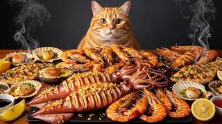 Fat Cat Grilled Squid & Shrimp ASMR