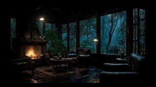 Rain Sound in Forest ⛈️ Heavy Rain on Window for Fall Asleep Quickly | Soothing Rainy Day Vibes