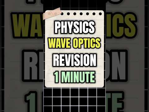 Class 12 Physics Wave Optics in 1 Minute 🔥 | Physics class 12 | #shorts #short