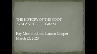 Frisco Museum Winter Lecture Series: CDOT Avalanche Mitigation