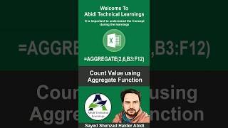 How to Calculate Count value using Aggregate Function in Excel #AbidiExcel #AbidiExcelFormula #Excel
