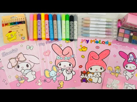 Satisfying with Unboxing cute My Melody coloring Set | ASMR✨💖#mymelody #stationery 