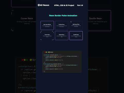 Neon Border Pulse Animation | HTML , CSS & JS  Part_16