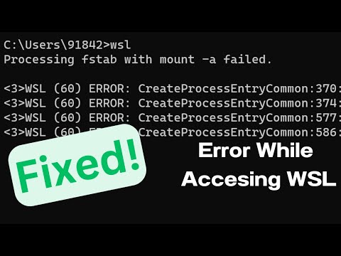 How To Fix Processing fstab with mount -a Failed In WSL | Fixed Error while accessing WSL