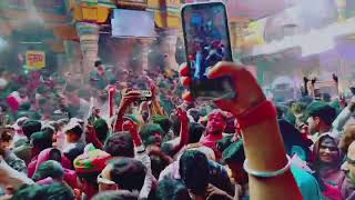 vrandavan ki holi 2023❤️✨️🥰 radhe Radhe #holi #holi2023 #vrandavan #bankeybihari