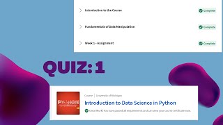 Introduction to Data Science in Python University of Michigan | Week 1 Quiz answer | Coursera