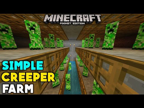 SIMPLE & WORKING CREEPER FARM FOR MINECRAFT PE & BEDROCK