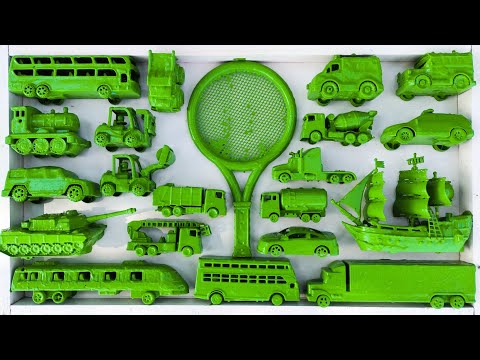 cleaning racing car toys, dump trucks, trains, molen trucks, ambulances, police cars