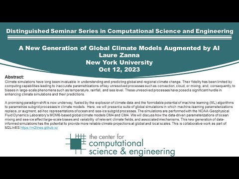 Distinguished Seminar in Computational Science and Engineering: Laure Zanna, 10/12/23