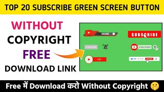 Top 20 || Green Screen Animated Subscribe, Like & Share Button || Green Screen Effects