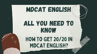 English lect#1 |MDCAT 2021 | Syllabus | Pattern |Strategies|Javed Iqbal|How to get 20/20 in English