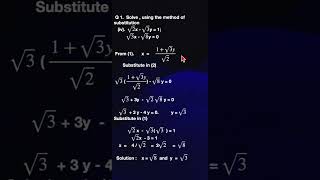 Tamil Nadu 9th Std Math Solutions: : Exercise 3.11 Q1 (iv) Algebra - Linear Equations -substitution