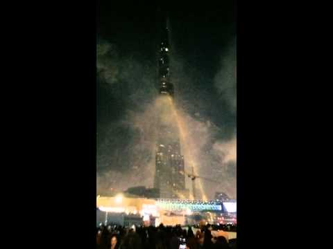 Burj Khalifa fireworks 31st night Dec 2014