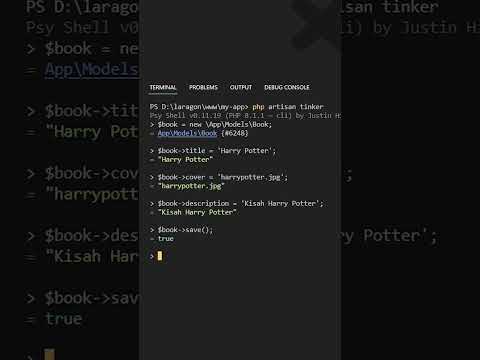 Tutorial Insert data dengan Laravel Tinker #shorts   #laravel #coding #laraveltinker