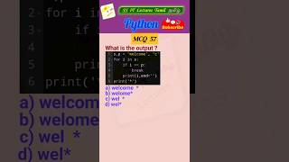 Python MCQ 57 - Test Your Skills #python  #pythonprogramming #pythoninterview#shorts#trending