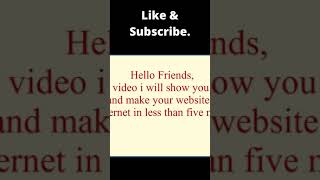 How to build a website - Create your website in 5 minutes #Shorts build a website