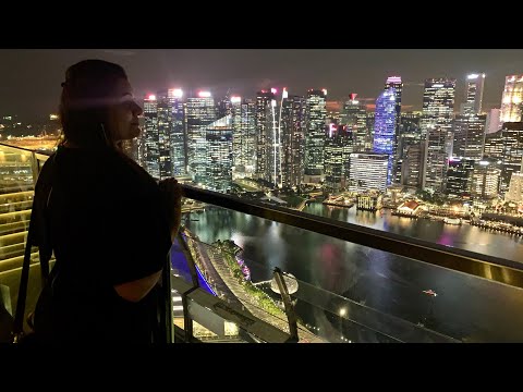 Day & Night View from Singapore Marina Bay Sands Skypark Observation Deck 🏙️🌆 🇸🇬 #singapore