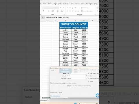 SUMIF vs. COUNTIF – When to Use Each? | Excel Tutorial in 60 Seconds #excel #sumif #countif