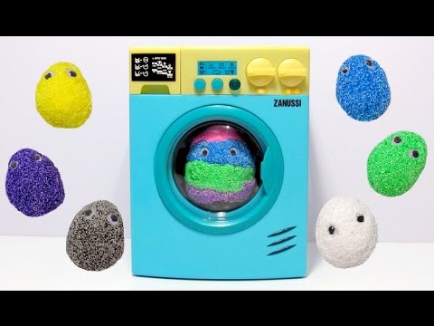 Toy Washing Machine Zanussi HTI with Foam Clay Surprise Eggs