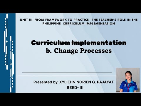 Curriculum Implementation (B. Change Processes)