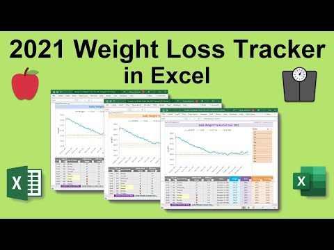 Excel Daily Weight Loss Tracker Spreadsheet to track Weight Loss or Weight Gain Goals for Year 2021🍎