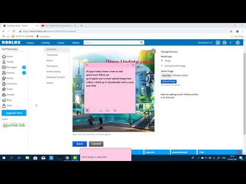 Roblox Guilde Ep.1;How to add game icon and Thumnails!