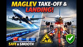 Safe Aircraft Take Off and Landing using Maglev Technology ✈️🚄 , Magnetic Runways  Future