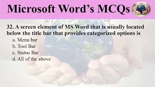 MS Word Part 1#competitiveexams #mswordmcqs