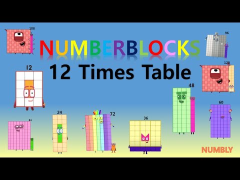LEARN 12 TIMES TABLE - NUMBLY STUDY (with numberblocks) | MULTIPLICATION | LEARN TO COUNT