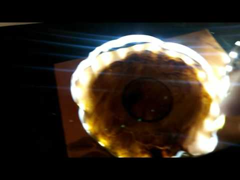 Magnetic halo on copper sheet.