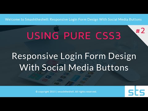 Responsive Login Form Design With Social Media Buttons | CSS3 Design - Part 2 of 2