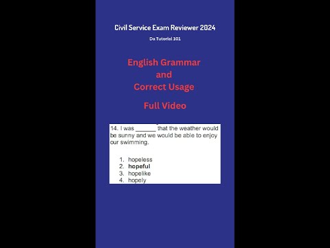 Civil Service Exam Reviewer 2024 - English Grammar and Correct Usage Full Video #civilserviceexam