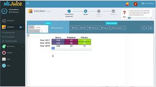 XLSJuice. Creating web form with Excel chart