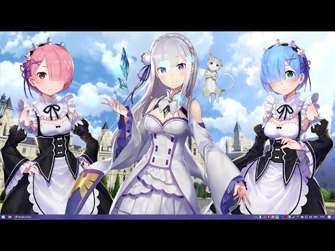 Re:Zero Kara Hajimeru Isekai Seikatsu Emilia, Rem, and Ram - Live Wallpaper