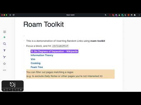 Roam Research [roam-toolkit] - Insert Random Page