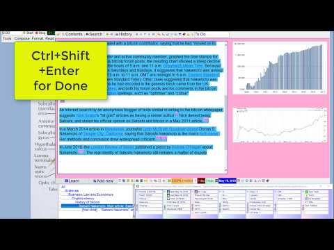 Subset review of the history of bitcoin (SuperMemo 17)