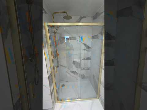 Brushed Brass En-Suite Bathroom | #ensuite #ensuiteinspo #brassbathroom #bathroomtiles