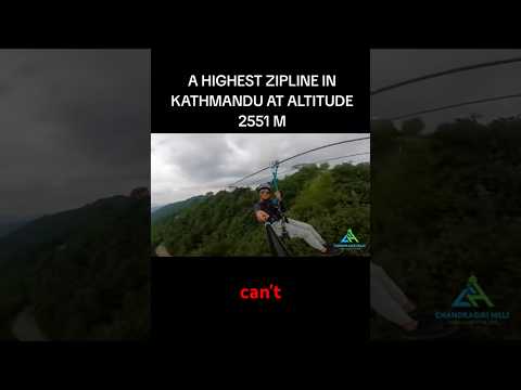 A Highest zeepline in Kathmandu Nepal 2551m. #shortsfeed #viralvideo #funny #dangerous