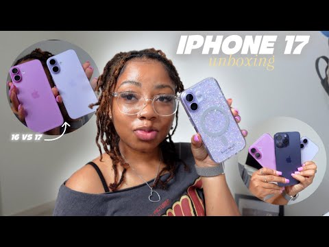 Lavender iPhone 17 UNBOXING *camera test & comparing the shades + case