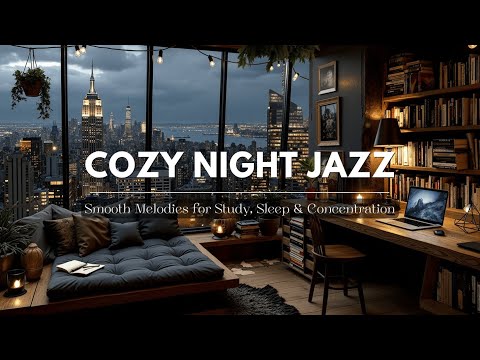 Cozy Night Jazz ~ Smooth Instrumental Vibes for Study & Work Focus - Relaxing Music