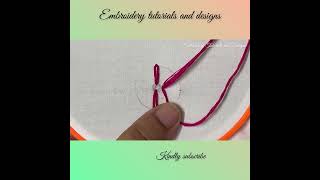 Lazy daisy stitch #shorts #ytshorts #1minutetutorial #lazydaisystitch    #detachedchainstitch