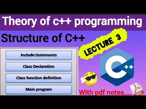 lec:3 Structure of C++ program||basic structure||C++ theory+practical||with pdf 🤓
