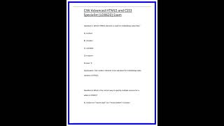 CIW Advanced HTML5 and CSS3 Specialist 1D0620 Exam 636x882
