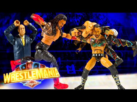 Roman Reigns vs Seth Rollins vs CM Punk - WWE WrestleMania 41 Action Figure Match!