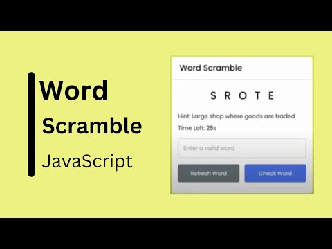 Word Scramble Game in HTML CSS & JavaScript | Word Game in JavaScript