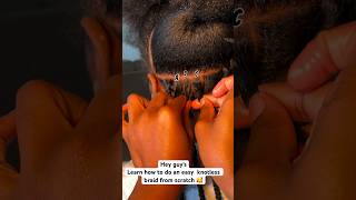 How to make easy knotless braids Tutorial from scratch beginners friendly #knotlessbraids #tutorials