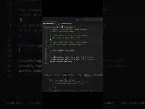 Implement: checks an object contains a particular property #coding #programminglanguage #javascript