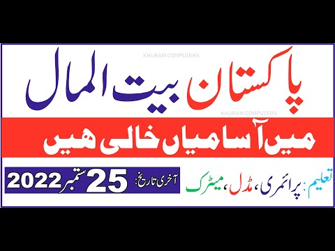 Pakistan Bait Ul Mal (PBM) New Jobs 2022