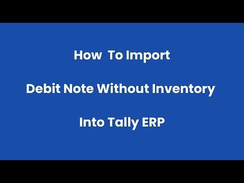 Import Debit Note without inventory Excel Data to Tally ERP - Xcel2tally.com